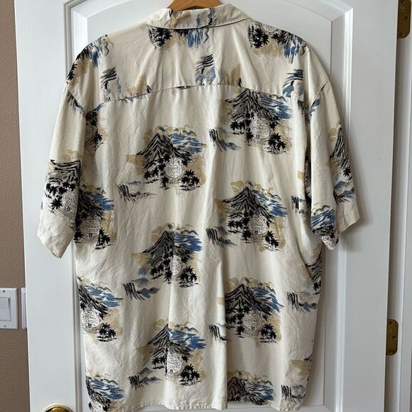 Bobby Chan Hawaiian 100 % Silk Tropical Shirt Mens XXL Mountains - Picture 4 of 8